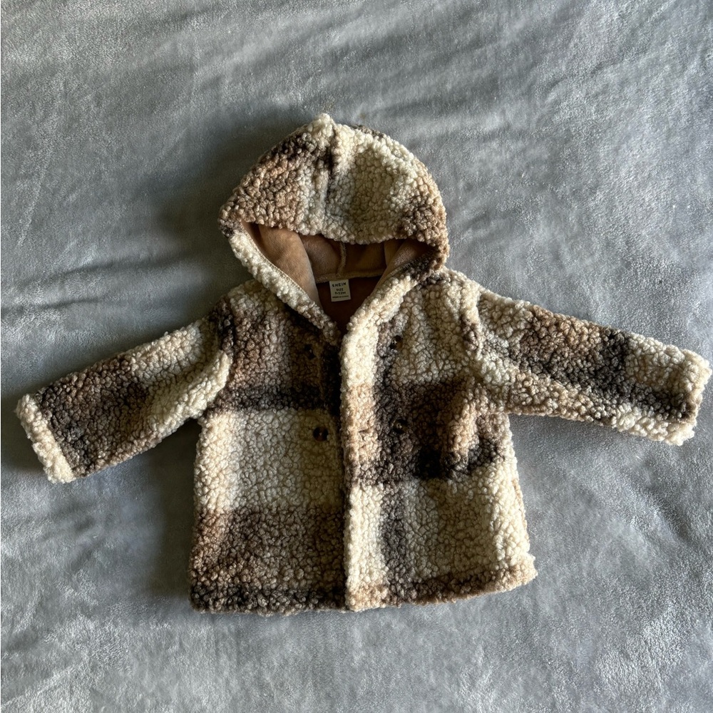 Plush button up flannel Girls Jacket size 9-12 months